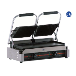 Plancha Grill Eléctrica Mixta con Tapa 3.500W - Doble